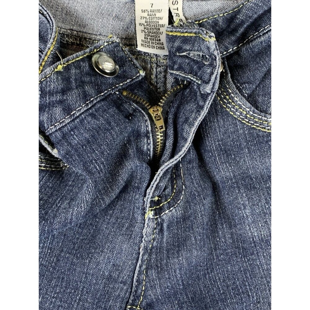 I Love Harlem Women's Size 7 Embroidered Stretch Skinny Denim Jeans - Picture 7 of 10